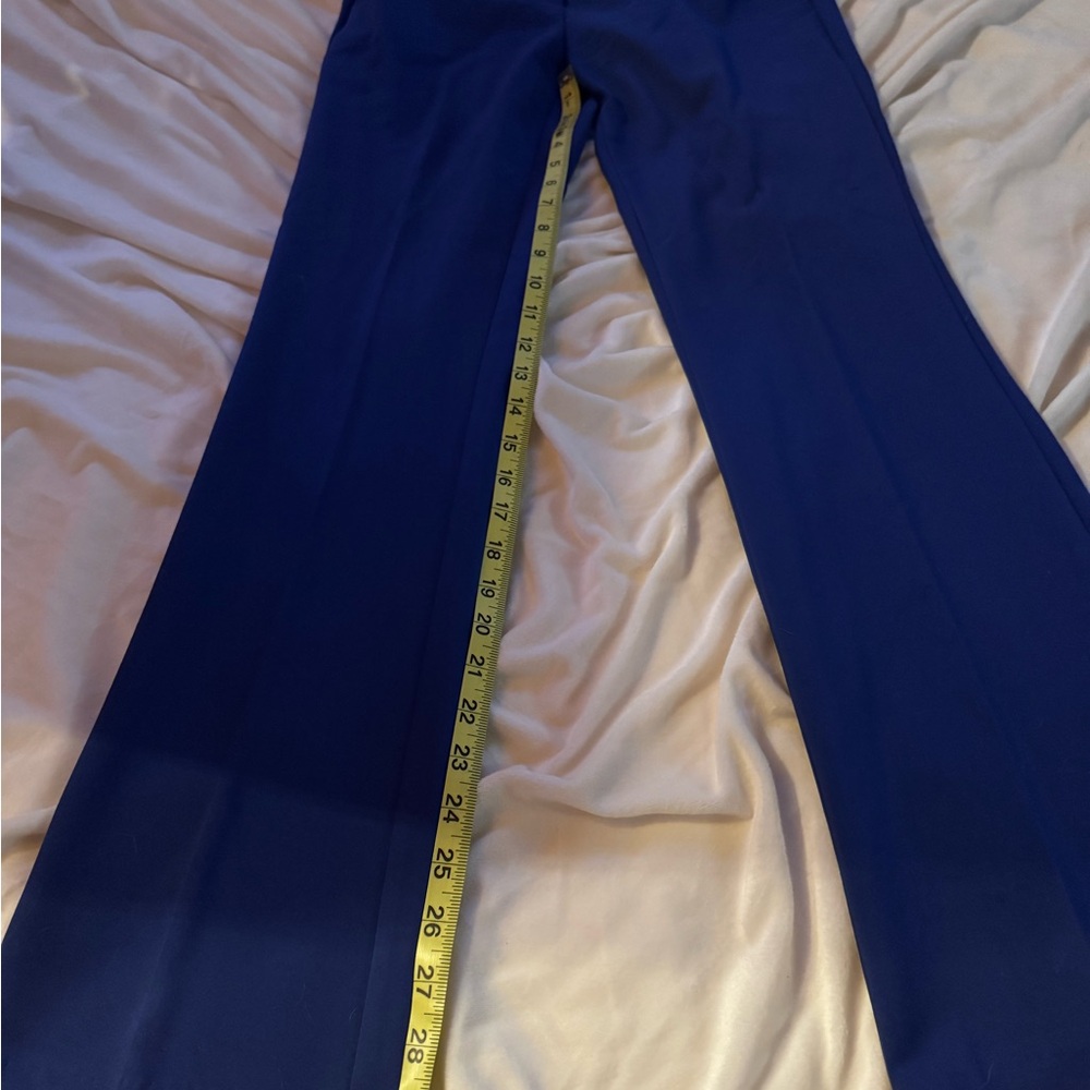 Wide-Leg Dress Pants in Cobalt Blue